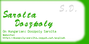 sarolta doszpoly business card